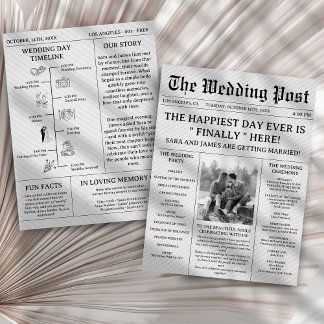 Unique Newspaper Wedding Programs Flyer