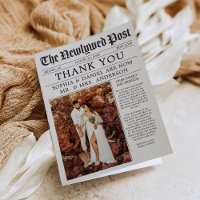 Unique Newspaper Wedding Thank You