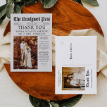 Unique Newspaper Wedding Thank You Postcard<br><div class="desc">Extra! Extra! Share your gratitude with this unique Newspaper Wedding Thank You Postcard. Everyone will love receiving this fun thank you note! Include a beautiful wedding photo on the front and back along with a personal message on the front! Select "click to customize further" to edit the design more!</div>