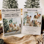 Unique Newspaper What A Year Photo Christmas Holiday Card<br><div class="desc">Celebrate the season with a "Unique Newspaper What A Year" photo Christmas holiday card. Designed to look like a charming vintage newspaper, this creative card highlights your favorite photos and milestones from the year in a fun, story-like layout. With festive headlines, personalized captions, and a touch of nostalgic charm, it’s...</div>