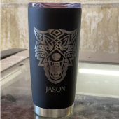 Unique Nordic Wolf Fenrir Etched 20 oz. Tumbler (Front 2)