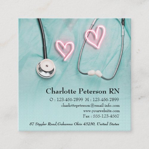 Unique Nurse Doctor Healthcare Square Business Card