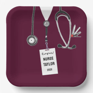 Unique Nurse Graduation Paper Plates