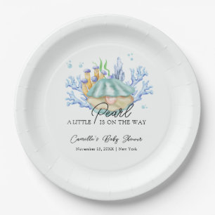 Unique Ocean Pearl Under The Sea Baby Shower Paper Plates