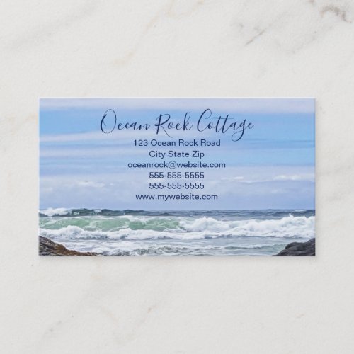Unique Ocean Rock Beach House Vacation Rental Business Card