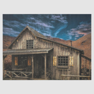 Unique Old Hunting Cabin in the Mountains Tissue Paper