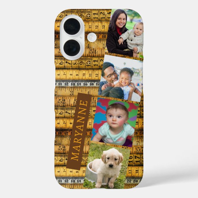 Unique Old School Rulers 4-photo Case-Mate iPhone Case (Back)