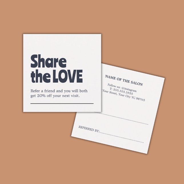 Unique Old White Blue Bold Salon  Referral Card (Creator Uploaded)