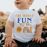 Unique One Watercolor Boho    Baby T-Shirt<br><div class="desc">Beautiful Watercolor sun and rainbow -One- baby t-shirt</div>