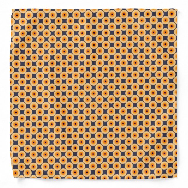 Unique Orange Blue Yellow Polka Dot Pattern Bandana (Front)