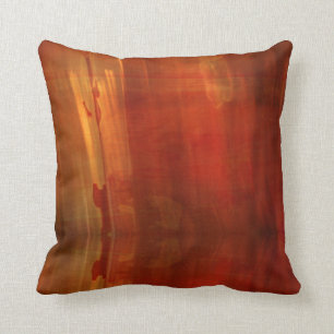 Unique Orange Brown Contemporary Abstract Art Throw Pillow