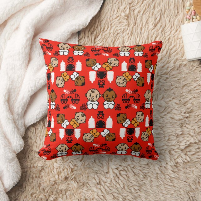 Unique Orange New Baby Gift  Throw Pillow (Blanket)