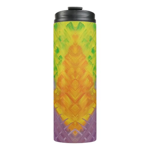 Unique Orange Purple Yellow Green Abstract Thermal Tumbler