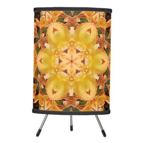 Unique Orange Yellow Abstract  Tripod Lamp