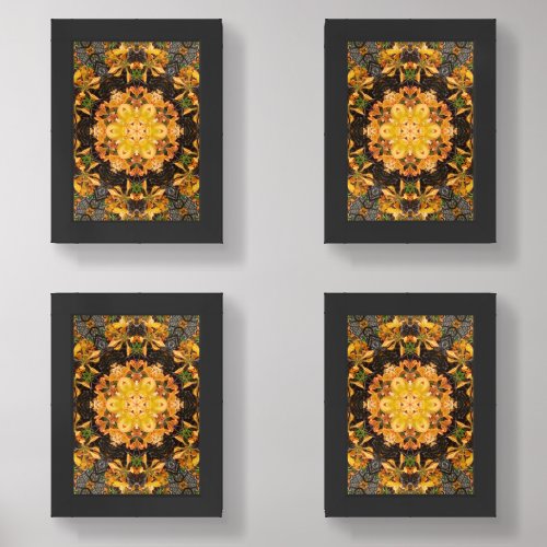 Unique Orange Yellow Abstract Wall Art Sets