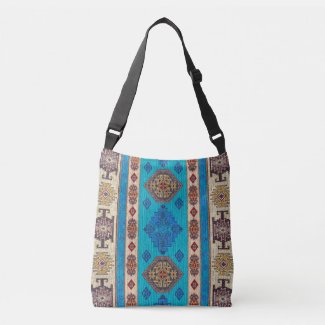 Unique Oriental Antique Blue Beige Kilim 