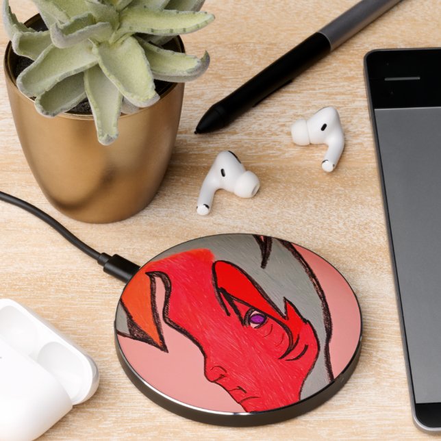 Unique Original Character Art Wireless Charger (Desk 2)