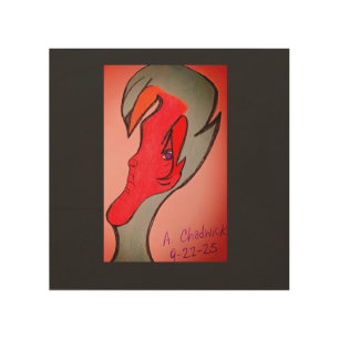 Unique Original Character Art Wood Print