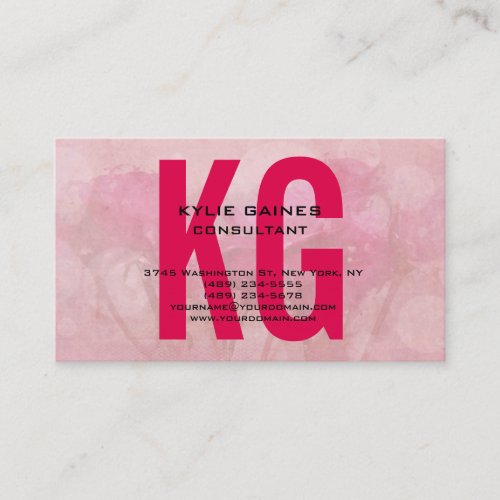 Unique Original Classic Vintage Flowers Monogram Business Card