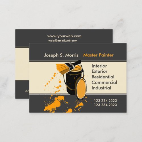 Unique Original Gold Paint Painting Artist Business Card