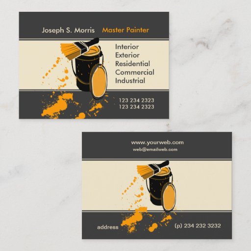 Customizable Unique Original Gold Paint Painting Artist Business Card Template
