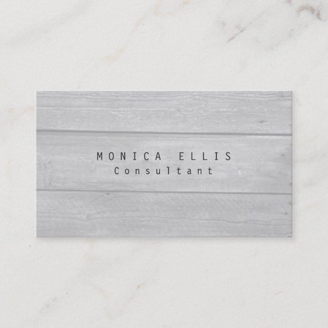 Unique Original Gray Wood Professional Business Card (Front)