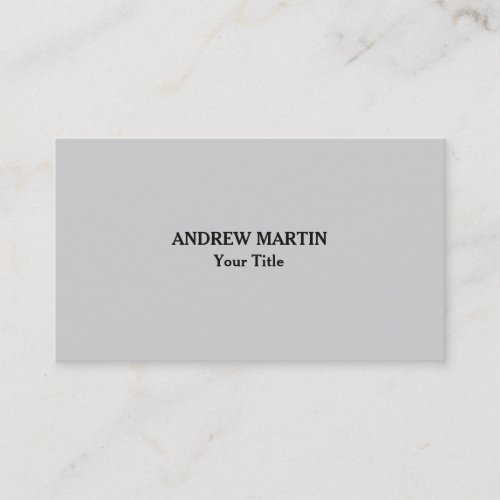 Unique Original Plain Minimalist Light Gray Business Card