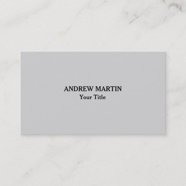 Unique Original Plain Minimalist Light Gray Business Card (Front)