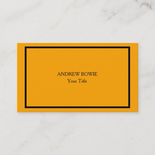 Unique Original Plain Minimalist Orange Color Business Card