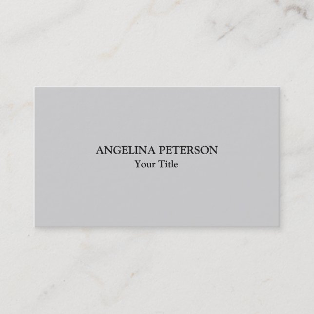 Unique Original Plain Professional Light Gray Business Card (Front)