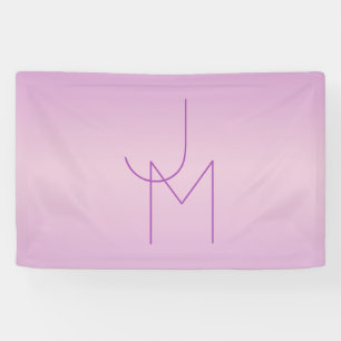 Unique Overlapping Monogram Soft Lavender Pink Banner