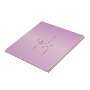 Unique Overlapping Monogram Soft Lavender Pink Ceramic Tile
