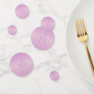 Unique Overlapping Monogram   Soft Lavender Pink Confetti