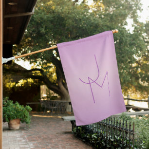 Unique Overlapping Monogram Soft Lavender Pink House Flag