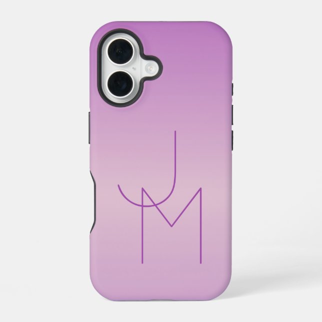 Unique Overlapping Monogram | Soft Lavender Pink iPhone Case (Back)