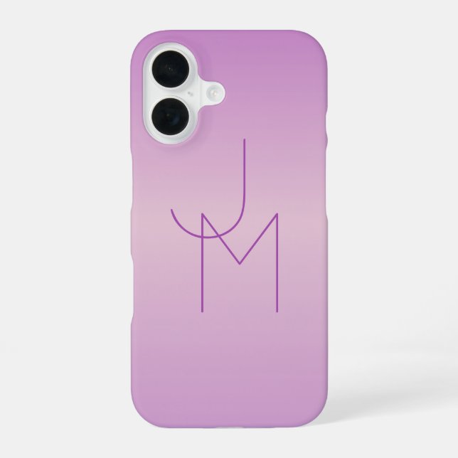 Unique Overlapping Monogram | Soft Lavender Pink Iphone Case (Back)