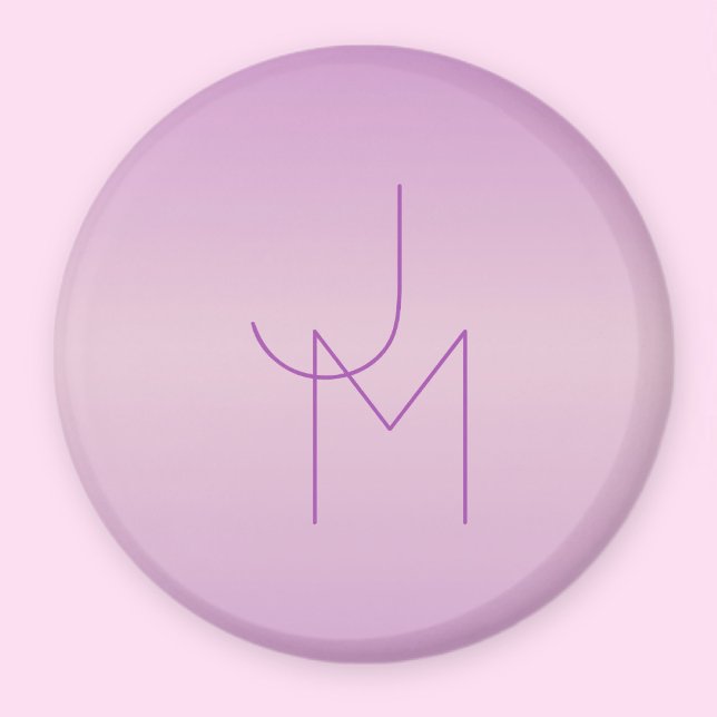 Unique Overlapping Monogram | Soft Lavender Pink Magnet (Creator Uploaded)