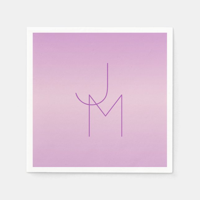 Unique Overlapping Monogram | Soft Lavender Pink Napkins (Front)