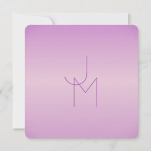 Unique Overlapping Monogram Soft Lavender Pink Note Card