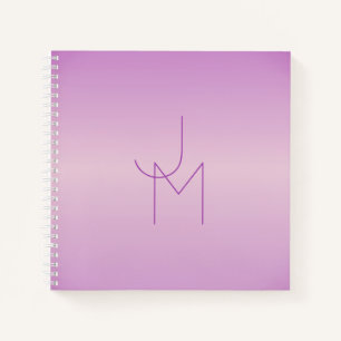 Unique Overlapping Monogram   Soft Lavender Pink Notebook