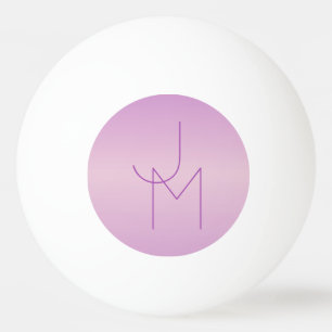 Unique Overlapping Monogram Soft Lavender Pink Ping Pong Ball