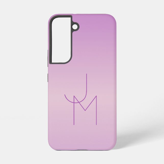 Unique Overlapping Monogram | Soft Lavender Pink Samsung Galaxy Case (Back)