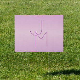 Unique Overlapping Monogram Soft Lavender Pink Sign