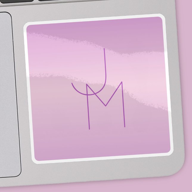Unique Overlapping Monogram | Soft Lavender Pink Sticker (Creator Uploaded)