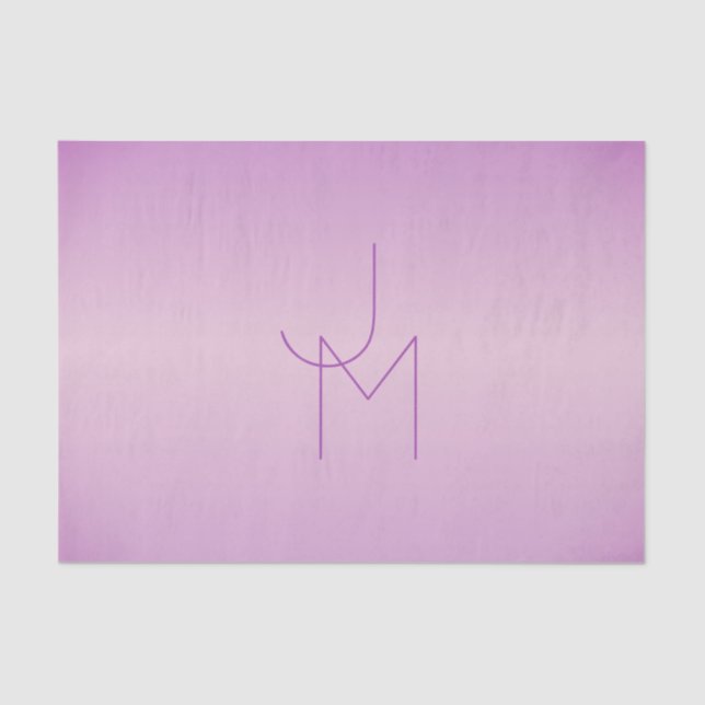 Unique Overlapping Monogram | Soft Lavender Pink Tissue Paper (Front)