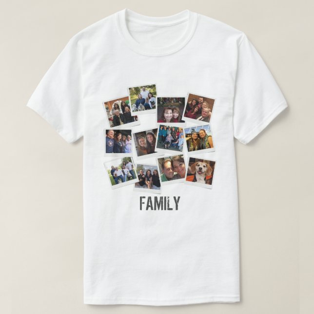 Unique Own Family Photo Frame Collage T-Shirt (Design Front)