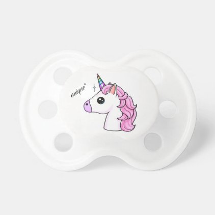 Unique pacifier featuring beautiful unicorn!