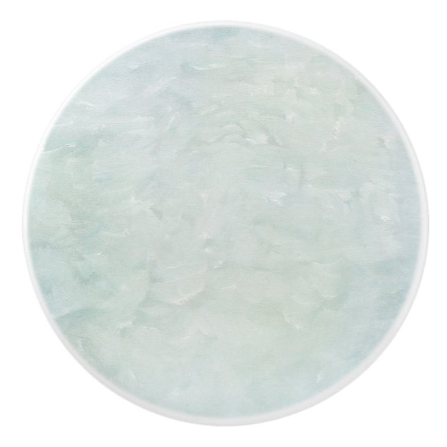 Unique Painterly Textured Look Light Blue Drawer  Ceramic Knob (Front)