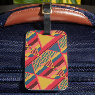 Unique Pan African Colorful Triangle Pattern Luggage Tag