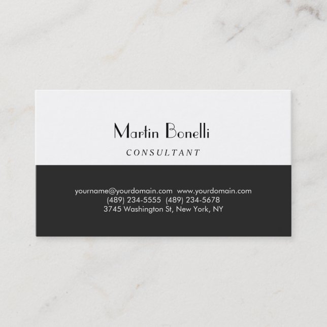 Unique Parisian Trendy Minimalist Business Card (Front)